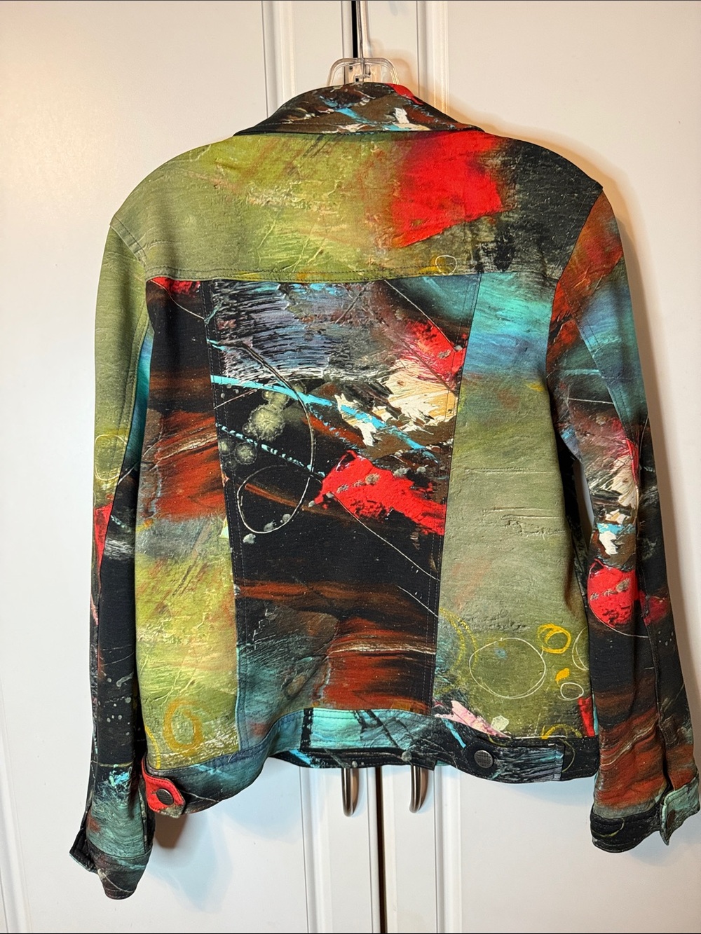 Simply Art By Dolcezza Abstract Watercolor Print Jacket - Multicolor Cotton/Poly - Picture 2 of 7